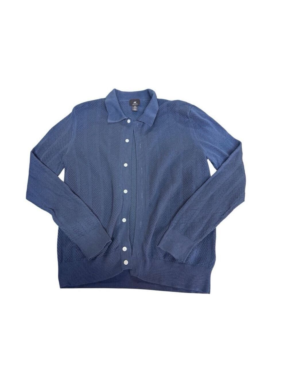 H&M Blue Cotton Cardigan Size Medium